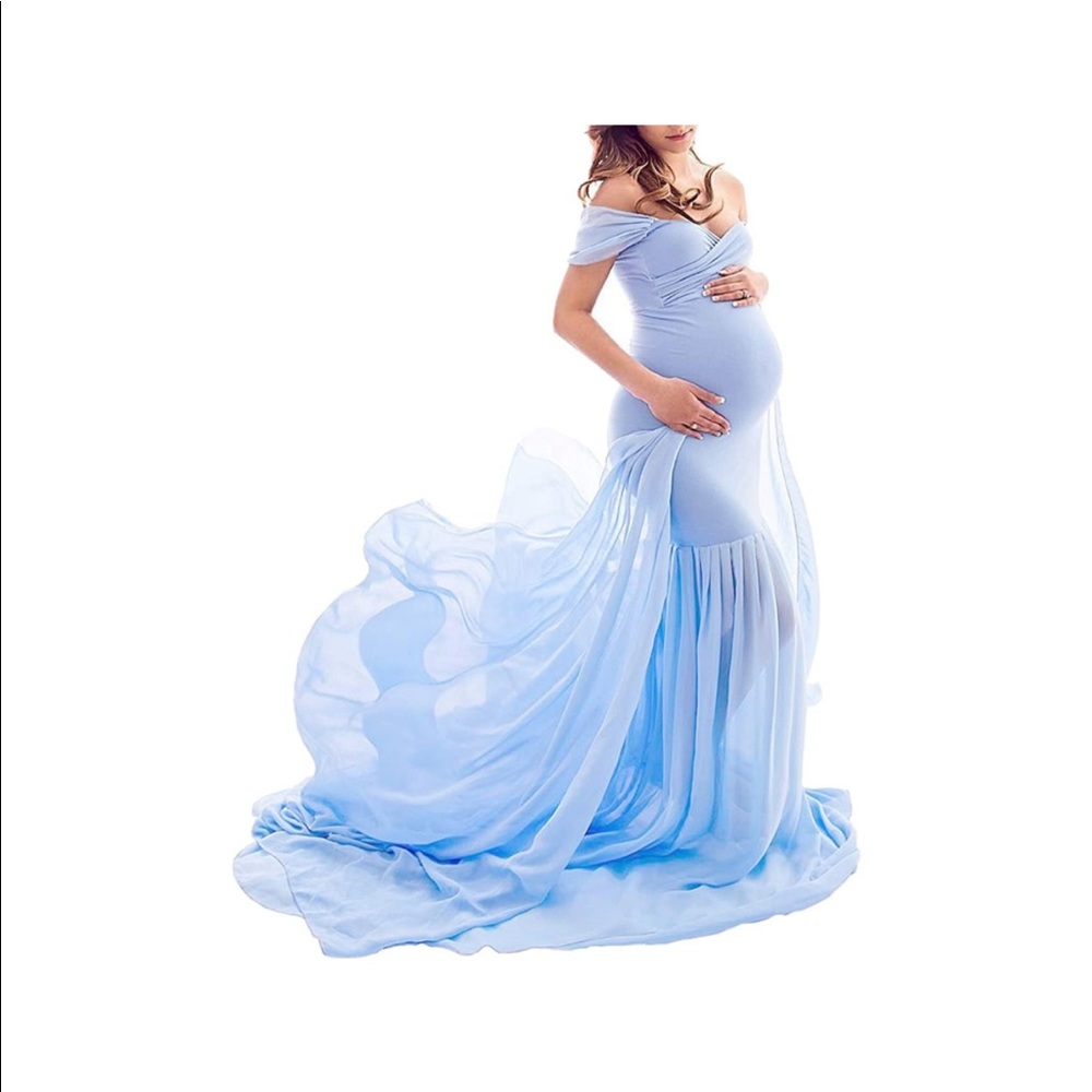 Maternity Photo Shoot Dress Off Shoulder